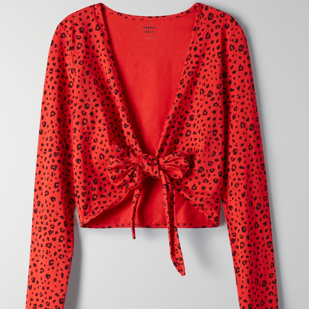 Sunday Best Wrap Crop Top in "High Risk"